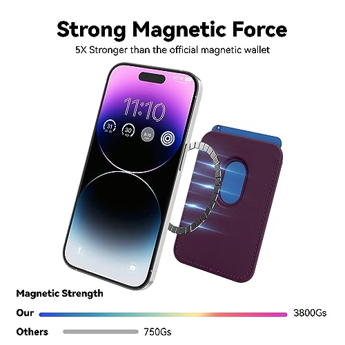 image for Amzone Magnetic Wallet Cell Phone Card Holder for Phone Case with Mag-