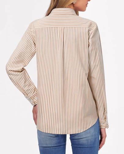 Image of siliteelon Button Down Shirts for Women Oxford Shirt Long Sleeve Classic Wrinkle Free Business Dress Shirts Work Office