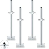 Zonon 4 Pack 24inch Adjustable Leveling Jacks Scaffolding Hollow Screw Jacks with Base Plate for Baker Style Scaffolding Baker Scaffold