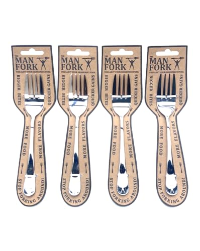 The Man Fork - Wolfpack [ 4 Man Forks ] - Holds 40% MORE FOOD So You Can Crush BIGGER BITES With MORE FLAVORS - As Seen On TV