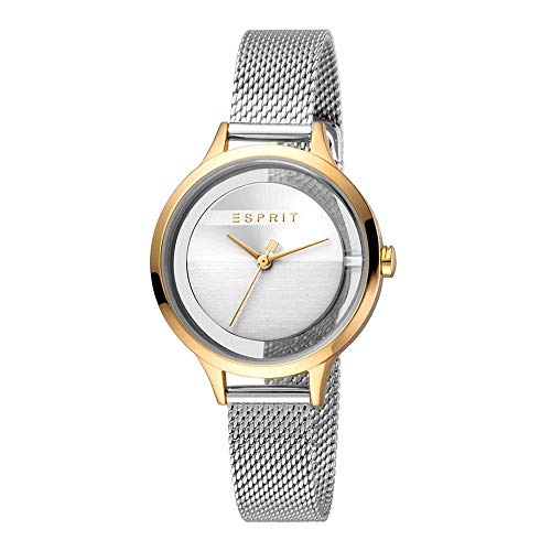 Preisvergleich Produktbild Esprit ES1L088M0055 Lucid Silver Gold Mesh Damenuhr