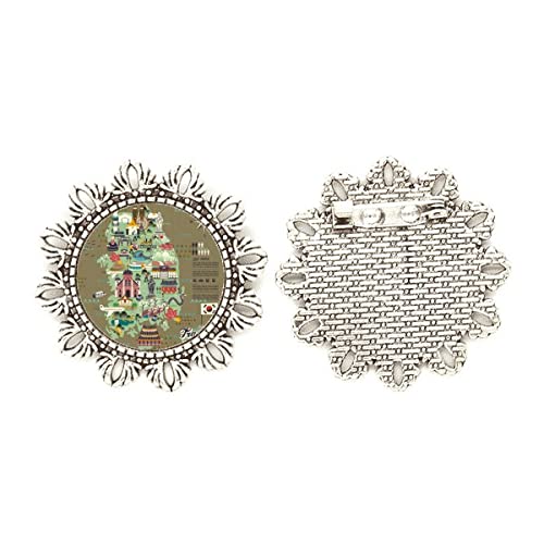 Broche de plata con diseño de flores, prendedor medium coreano para vestidos de mujer