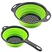 2 piezas Colador Plegable con Asa, Coladores de Alimentos, Cesta de Drenaje Silicona, Cesta de Drenaje de Frutas y Verduras, Colador de Cocina Plegable para Escurrir Pasta, Frutas, Verduras - Verde