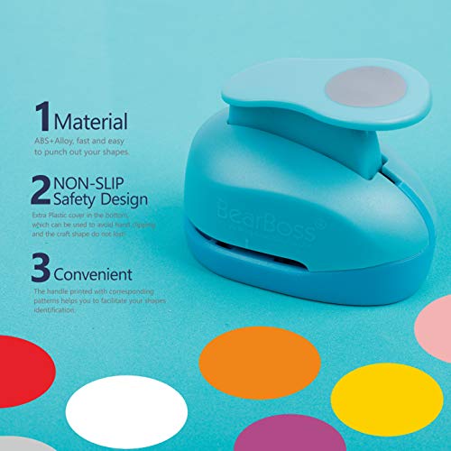 BearBoss Circle Hole Punch, Paper Punch Shapes, 1” Craft Paper Puncher for Cardstock Scrapbooking Festival Paper Greeting Card DIY Albums Photos (Ocean Blue)