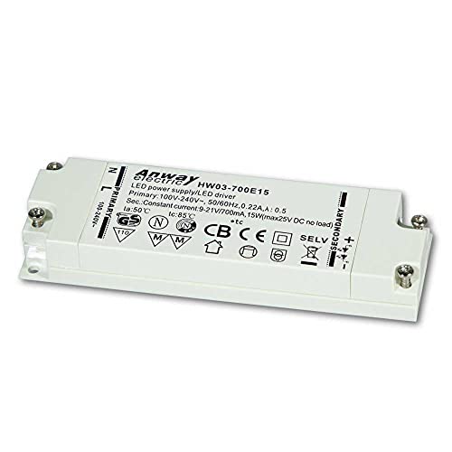 Preisvergleich Produktbild Anway LED Treiber HW03-700E15 15W 700mA 9-21V