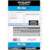 AT-A-GLANCE 2023 Daily Planner Refill, Hourly, 5-1/2' x 8-1/2', 12010 Day-Timer, Size 4, Desk Size, Two Pages Per Day, Loose Leaf, Monthly Tabs (481-225)