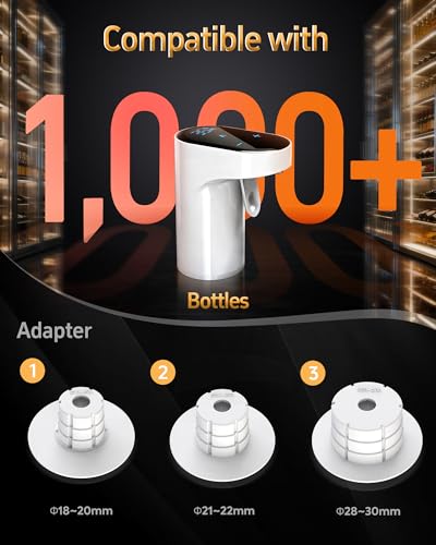 Image of 5 in 1 Wine Aerator Whiskey Dispenser,Liquor Decanter, Alcohol Pourer-White | Ideal Gift for Holidays & Birthdays | 1-Second Aeration | Easy Tap-to-Pour | 1-999ml Precision | USB-C Rechargeable |Smart