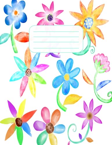 Carnet de notes à lignes larges et fleurs aquarelles pour vos recettes et moments de détente