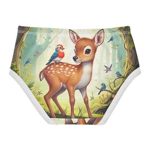 Toddler Girls Underwear 2t Cotton Panties for Girl Animal Briefs Undies Kids Vintage Cute Deer2