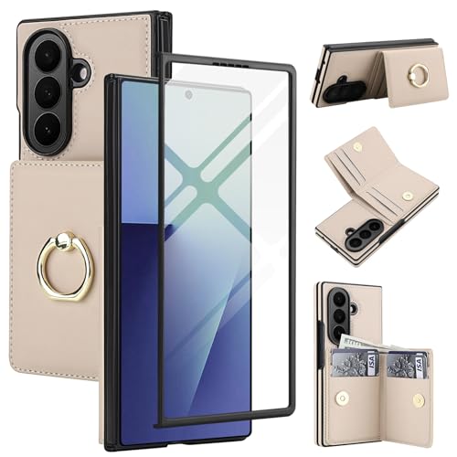 Noaivoky For Samsung Galaxy Z Fold 7 ケース 手帳型 ギャラクシーZフォールド7 / SC-56F / SCG34 スマホケース リング付き 背面カード収納 ZFold7 携帯カバー スタンド機能 高?PUレザー RFI