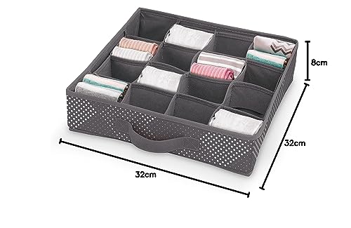 DOMO PAK LIVING Pixel Divider 16 Compartments, Grey, 32x32x8 cm - Image 4