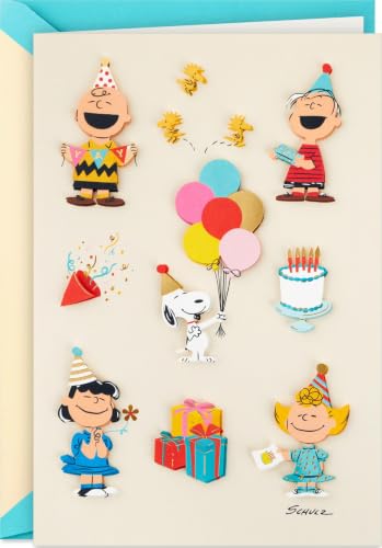 Hallmark Signature Peanuts Geburtstagskarte (Charlie Brown and Friends)