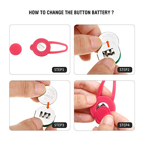 iPobie 5 Stück Leuchtende Hundeanhänger, Sicherheitshalsband aus Silikon, LED-Anhänger, Blinklicht, für Läufer, Nachtwanderungen