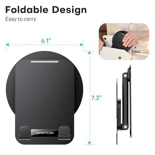 OMOTON Tablet Stand for iPad, Adjustable Tablet Holder for Desk, Portable Monitor Stand Compatible with 4-15.6" Tablets Kindle Such as iPad Pro 11, 10.2, 13, Air/Mini
