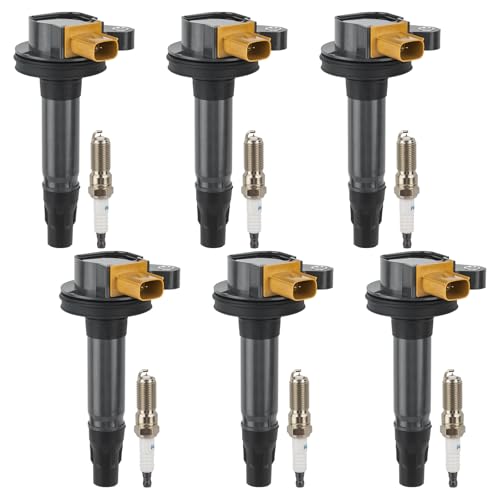 Image of 6pcs UF646 Ignition Coil Packs and Spark Plugs Compatible with Ecoboost 2011-2020 Ford F-150 Expedition Explorer Flex Taurus Transit, Lincoln MKS MKT Navigator, 3.5L V6, Replaces DG549