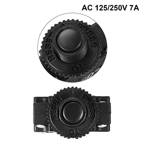 Uxcell 2Pcs Thermal Overload Protector Ac 125/250V 7A Push Button Reset Circuit Breaker #TOP1