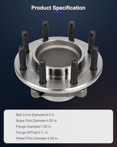 Image of ECCPP 2PC 515087 Wheel Hub for Chevrolet Silverado 3500 Classic 2007 | for Chevrolet Silverado 3500 2001-2006 8 lugs w /ABS Sensor Pre-Greased Sealed