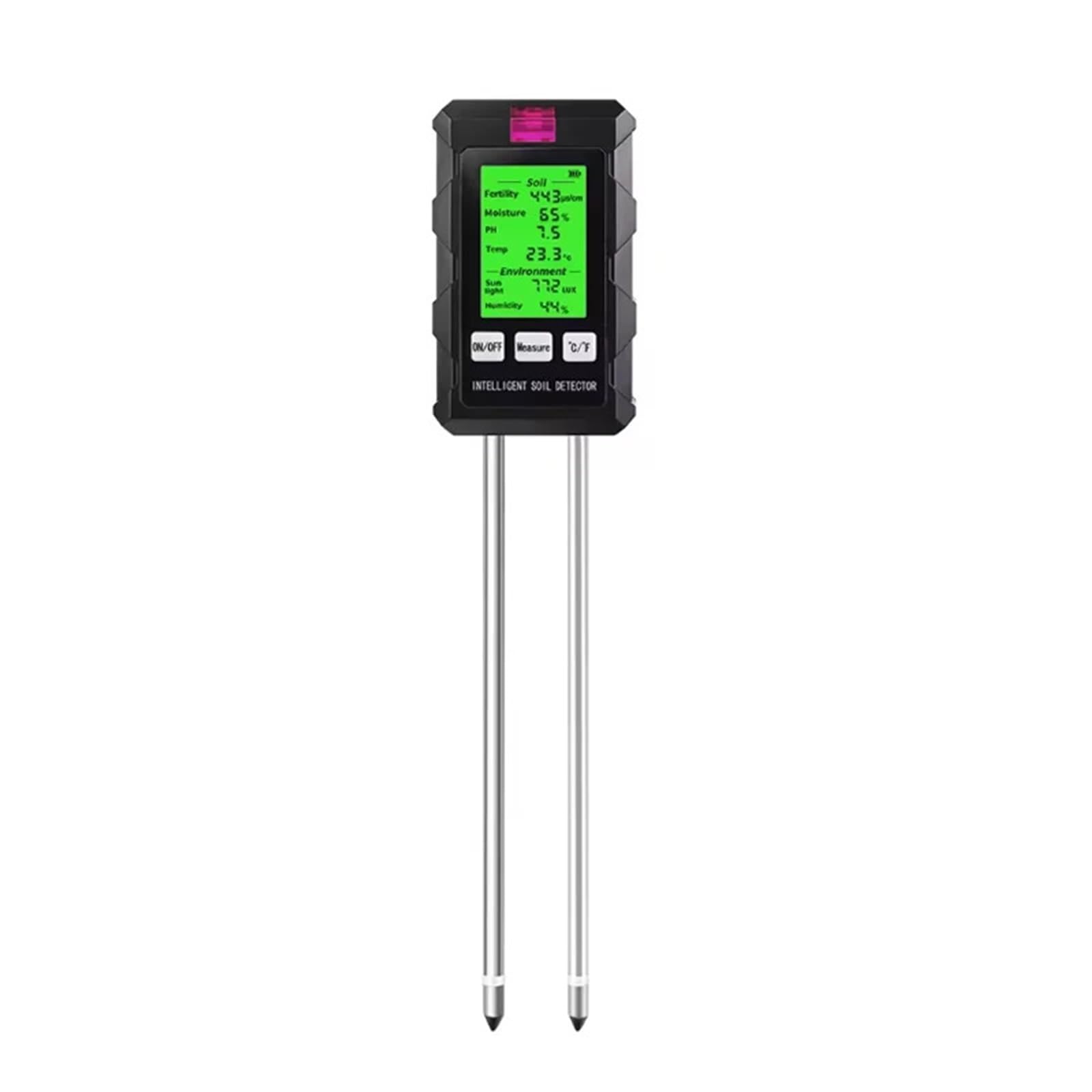 6 in 1 Soil Detector Soil，pH Thermohygrometer, Tester Sunlight Air Humidity Nutrient Fertility Meter Gardening Tool