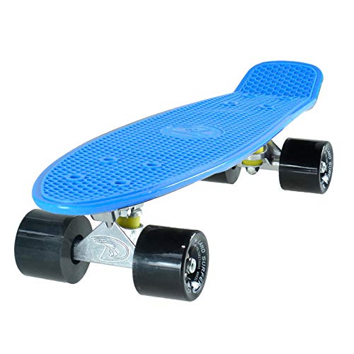 Bopster Land Surfer Cruiser - Tabla de skateboard de 22 pulgadas con bolsa de transporte, Tablero azul/negro