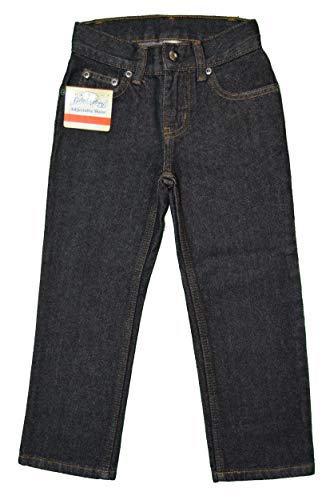 Faded Glory Boys' Straight Denim Blue Jeans (16H, Dark Wash)3