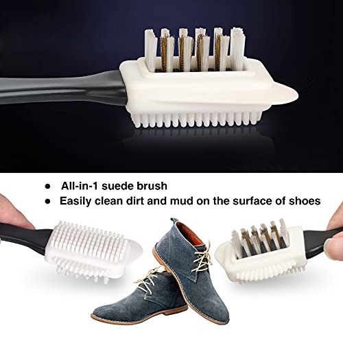 Maximilian Shoe Cleaner Kit. Brush With Extra 2 Erasers For Shoes & Boots. Horse Hair Shoe Brushes For Polishing, Cleaning & Buffing Leather Shoes - Boot Brush With Soft Bristles #TOP4