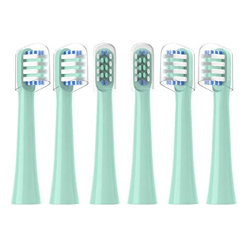 Replacement Toothbrush Heads Compatible with Colgate Hum Connected Smart Battery Toothbrush Refill Head Green 6 Pack