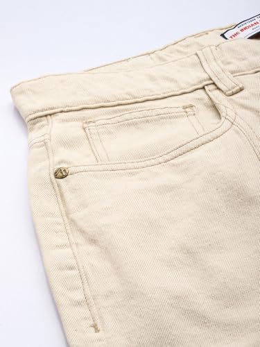 Image of The Indian Garage Co Men Loose Baggy Relaxed Fit Solid Mid-Rise Jeans