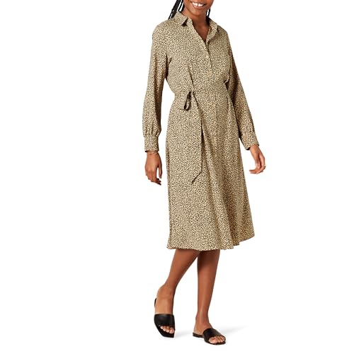 Image of Amazon Essentials Women's Georgette Long Sleeve Midi Length Shirt Dress