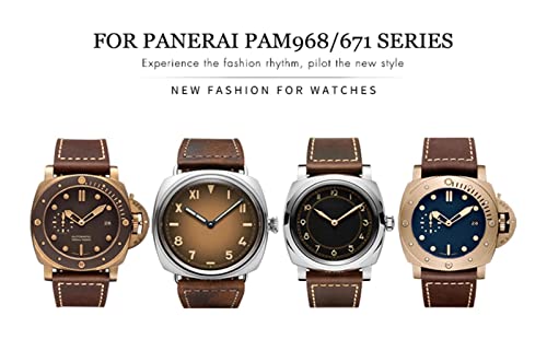 Sangle en bronze PAM00968 en cuir de vache pour montre 26 mm - 3