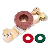 Xawuesa Top Post Battery Disconnect Switch with Anti-Corrosion Washers-12V/125A,Quick Cut-Off-Fit for Cars,Trucks,Boats,RVs and Electrical Equipment (Brown)