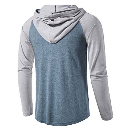 SIR7 Men's Gym Workout Active Long Sleeve Pullover Lightweight Hoodie Casual Hooded Sweatshirts