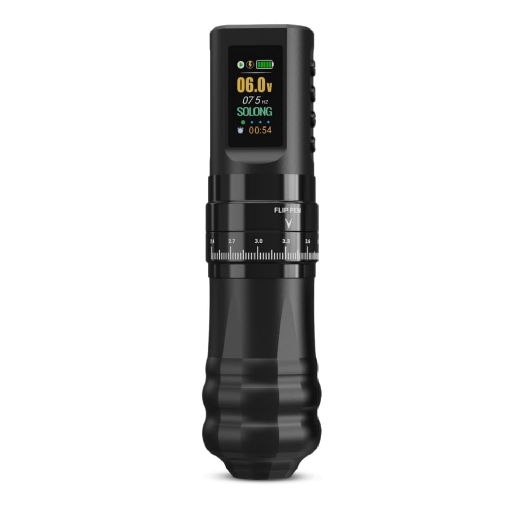 Kit macchina per tatuaggi wireless - Penna per tatuaggio rotativa a corsa regolabile con corsa da 2,4-4,2 mm, motore coreless, doppia alimentazione da 1800 mAh