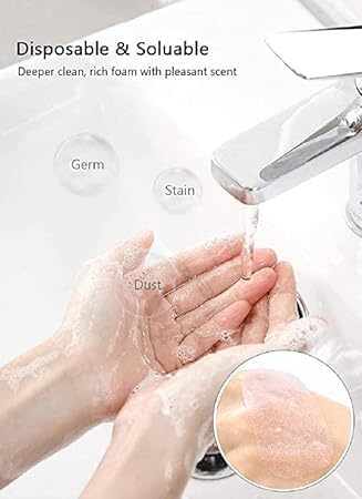 Image of Disposable Hand Washing Cleaning Paper Soap | Outdoor Travel Hiking Soap Paper Flakes | paper soap strips for handwashing when travelling | (PACK OF 4)