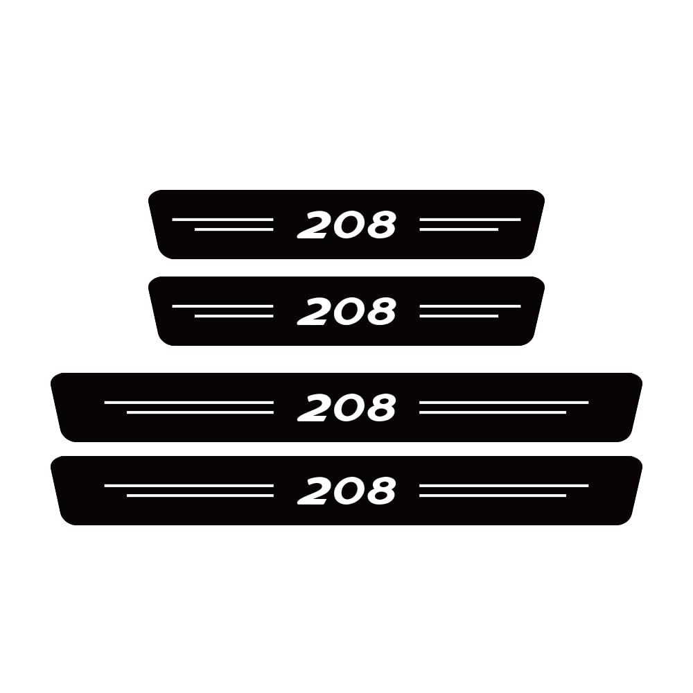 SDYAYFGE 4Pcs Kick Plates Car Door Sill Protector,for Peugeot 208