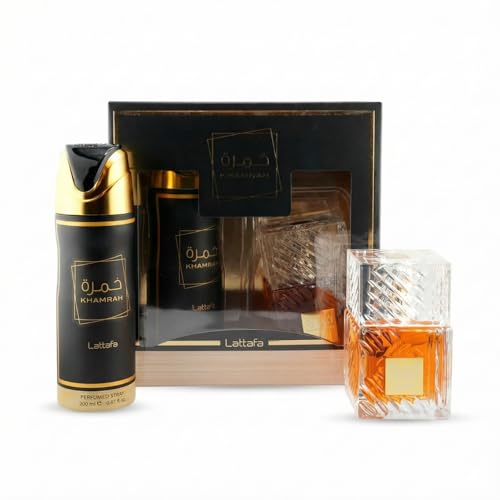 Lattafa Khamrah 2 Pcs Giftset With 100ml Edp + 200ml Perfumed Spr...