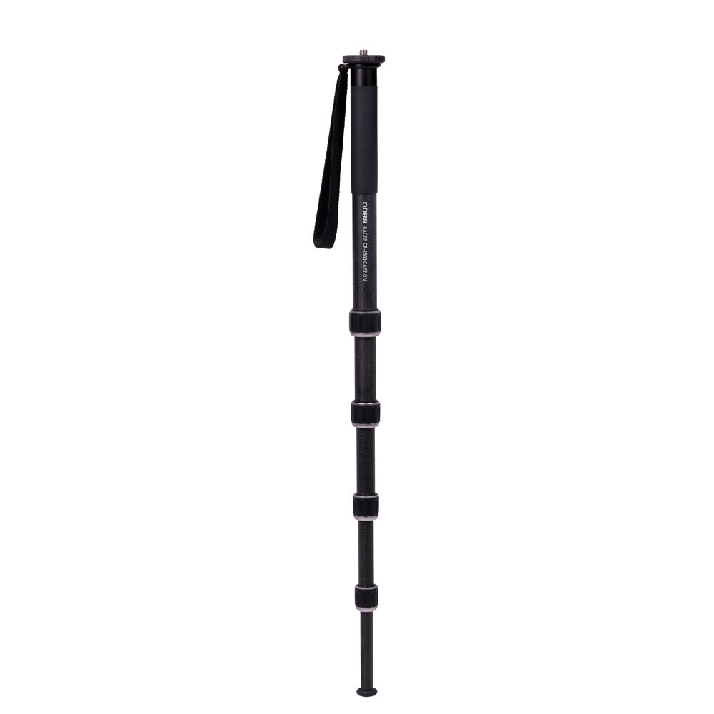 Dörr 380371 Monopode Mono Pod Racer CR de 1500 Carbone, 5 pièces, trépied (3/8–1/4 ") (Étui de Protection) avec dragonne et Rotatif Noir