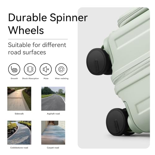 ROAMING Luggage Sets Hard shell Suitcase Top Opening Expandable with Spinner Wheels,Sturdy Large Suitcase Tsa Lock 20 Inch Carry on 28 Inch Checked Luggage,2-Piece Set (20/28) for Woman Men.Jade cyan4