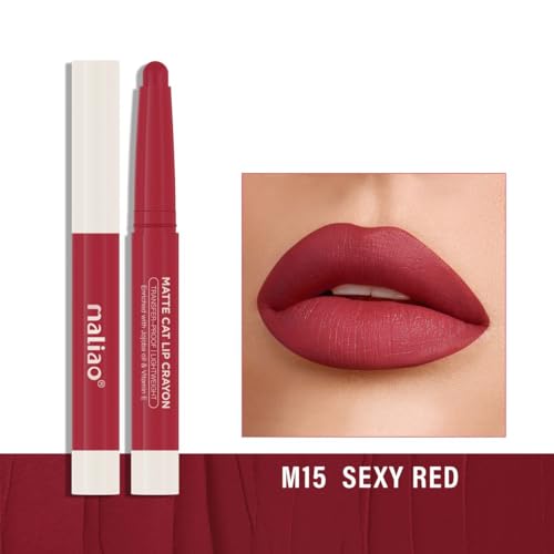 Image of Maliao Matte Cat Lip Crayon: Transfer-Proof & Lightweight (15-SEXY RED)