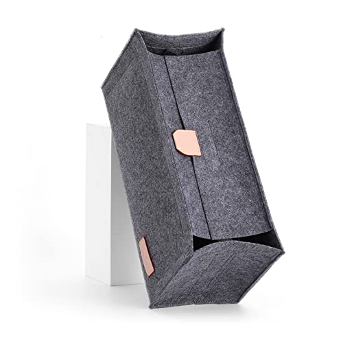 Doxo Purse Organizer Insert, Felt Bag In Bag With Zipper, Perfect For L Onthego Mm 35 & Small D Book Tote Medium (Grey-With Cover, L) #TOP6