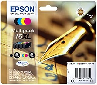 EPSON 16XL Multipack - 4-pack - XL - black yellow cyan magenta - original - blister - ink cartridge - for WorkForce WF-2010 2510 2520 2530 2540 2630 2650 2660 2750 2760 - C13T16364012 (Consumables > I