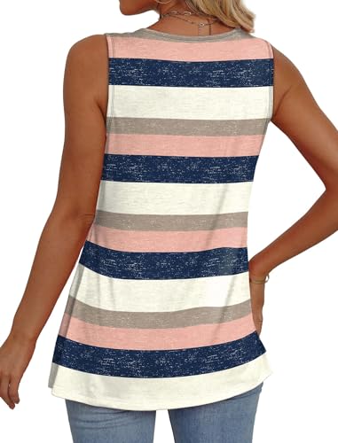 Image of OFEEFAN Womens Tank Tops 2025 Flowy Peplum Tops for Women Dressy Sleeveless V Neck Babydoll Tank Tops