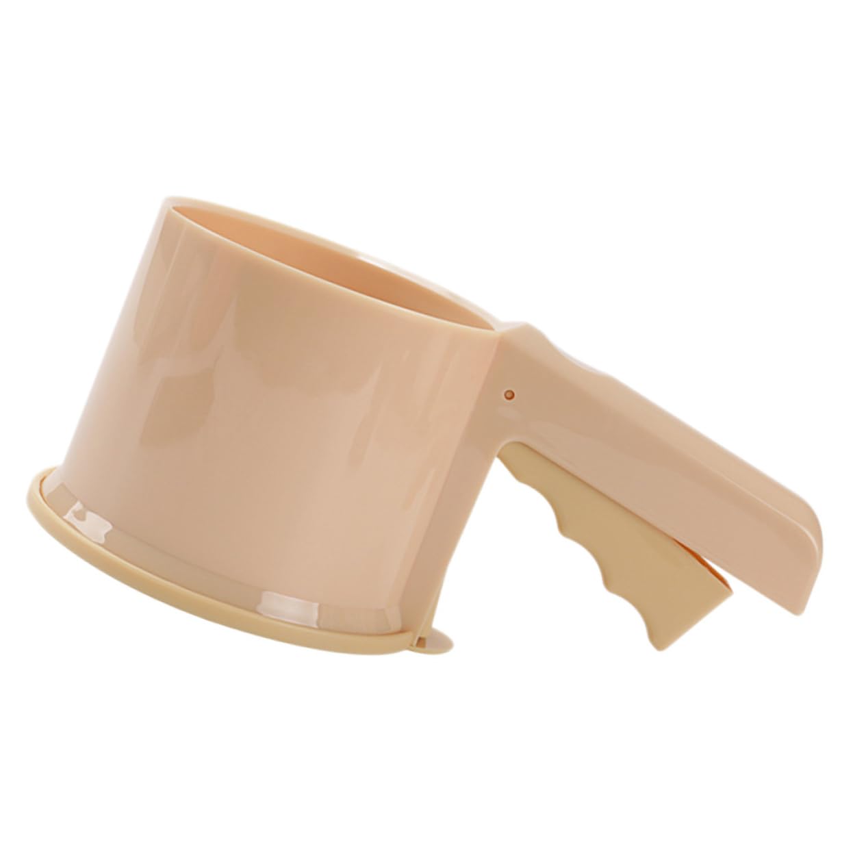 VINTORKY 1pc Handheld Mesh Flour Sifter Portable Flour Sifter Cup for Home Baking Apricot Color Easy Squeeze Grip for Efficient Powder Filtering Made with and Material