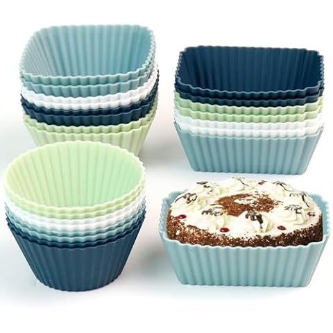 LOHOTEK Reusable Silicone Cupcake Baking Cups Cover