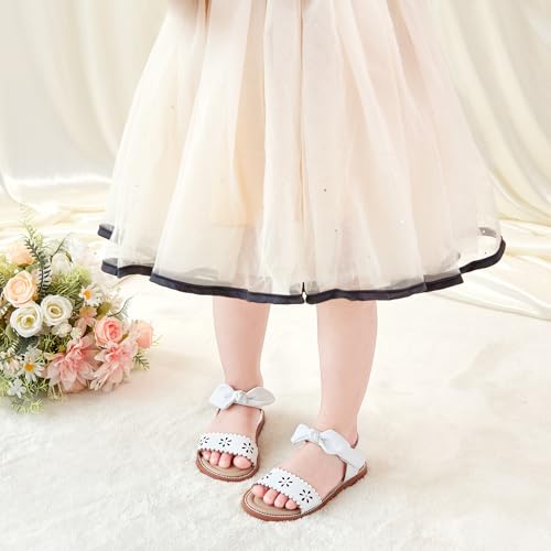 Image of Otter MOMO Girls Open Toe Princess Flat Sandals with Comfort Sole Summer Sandals