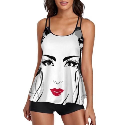 Bikini avec short de garçon femme tankini séchage rapide et maintien