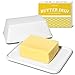 Produktbild Praknu Butterdose Keramik Weiß für alle gängigen Butter (250g) - Hält Butter länger frisch - Spülmaschinengeeignet