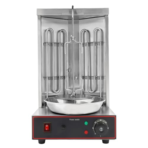3KW Grill Machine Gyros Machine électrique Döner Grill Machine BBQ 50-300℃ gril à kebab électrique, gril multigrille vertical 3 en 1 pour kebab Machine BBQ...
