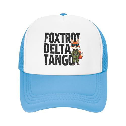 Foxtrot Delta Tango Trucker Hats FDT Baseball Cap for Kids Boys Girls Snapback Mesh Back Adjustable Caps