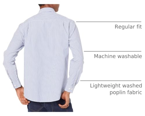 Image of Amazon Essentials Men's Regular-Fit Long-Sleeve Casual Poplin Shirt, Button Front, Business Casual, Collared