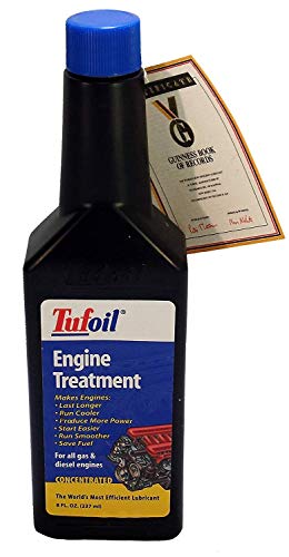 Tufoil Engine Treatment 8 Oz | for All Diesel and Gas Engines | Run Smoother | Start Easier | The World's Most Efficient Lubricant by Guinness Book | Last a Very Long Time | Low Surface Friction